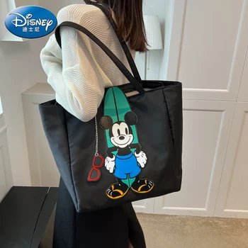 Новая женская сумка Disney's с Микки из Мультфильма, Модная женская сумка Роскошного бренда, Многофункциональная Холщовая дорожная сумка Большой емкости