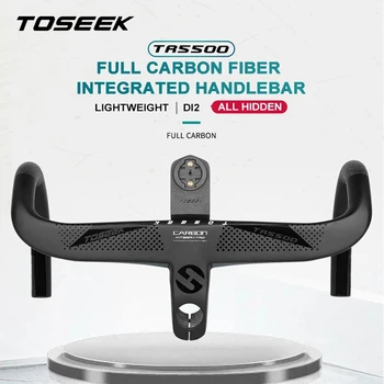 НОВЫЙ Руль для Шоссейного Велосипеда T800 С Полной Внутренней Прокладкой кабеля TOSEEK Carbon Integrated Handlebar Di2 С Держателем велосипедного компьютера