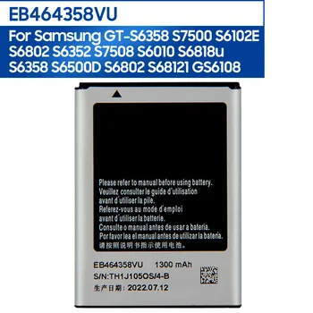 Оригинальная Сменная Батарея телефона EB464358VU Для Samsung GT-S6358 S7500 S6102E S6802 S6352 S7508 S6010 S6818u S6358 1300 мАч