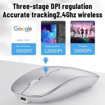 Планшетный телефон, компьютер, беспроводная мышь, совместимая с Bluetooth, Зарядка, светящаяся беспроводная мышь USB 2,4 G, портативная мышь для ноутбука