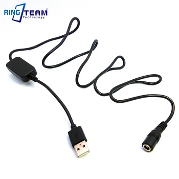 Разъем USB-кабеля питания 5,5 мм с регулятором 8 В для аккумулятора камеры, соединитель постоянного тока LP-E6 DR-E6/AC-PW20, NP-FW50/BLN1...