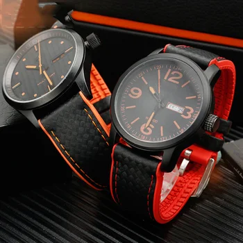 Ремешок для часов с силиконовой основой из Углеродного волокна 20/22/24 мм Подходит для мужского браслета M-ido Helmsman CITIZEN Sao Orange BM8475