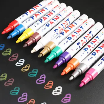 Ручка-маркер для краски 12 цветов, устойчивая к выцветанию, Автомобильная шина, протектор, CD-диск, Металлический Маркер для перманентной краски, Граффити, Маслянистые Канцелярские принадлежности Macador Caneta