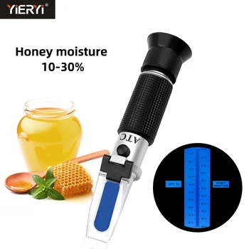 Ручной рефрактометр влажности меда 10-30%, измеритель концентрации медовой воды, инструмент для пчеловодства, Рефрактометр с УВД