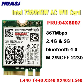 Сетевая карта Huasj Intel Wireless-AC7260 7260NGW AC 867M wifi BT 4.0 для Lenovo T440 X240 B40 B50 Y40 Y70 Y50 FRU 04X6007