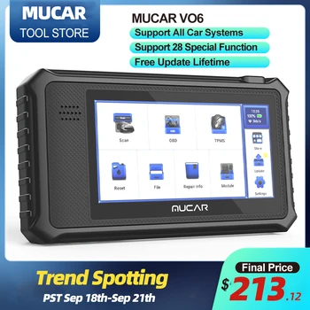 Сканер MUCAR VO6 OBD2 28 Специальных функций 2023 Новый Инструмент Двунаправленного Сканирования Полносистемный Автомобильный Автоматический Диагностический Сканер Считыватель кода