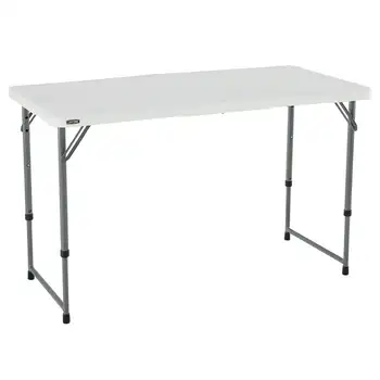 Складной пополам регулируемый стол из белого гранита (4428) Стол для кемпинга, стол для приготовления пищи, стол для пикника, стол из нержавеющей стали, складной стол