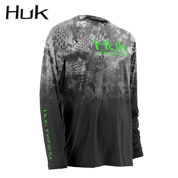 Топы HUK, одежда для рыбалки, Мужская толстовка с защитой от ультрафиолета с длинным рукавом, дышащие топы, Летние рубашки для рыбалки Camisa