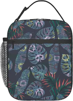 Тропическая красочная сумка для ланча с изоляцией из пальмовых листьев, Многоразовая Портативная сумка для офисной работы, путешествий, пикника