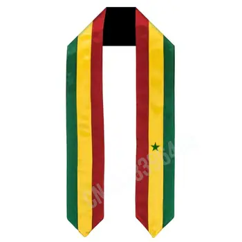 Шарф с флагом Сенегала, топ с принтом, палантин с поясом для окончания учебы за рубежом, аксессуар для вечеринки Унисекс для взрослых