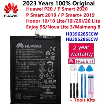 100% Оригинальный Аккумулятор для телефона Huawei P20 Honor 10/10 Lite/P Smart 2019/Honor 10i 20i Enjoy 9S HB396285ECW 3400mAh